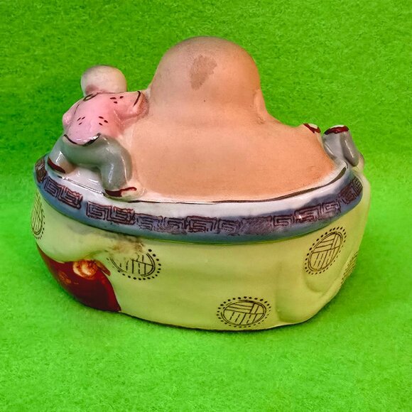 Vintage Chinese Porcelain Laughing Buddha With Five Children Statue hand painted - Picture 7 of 7